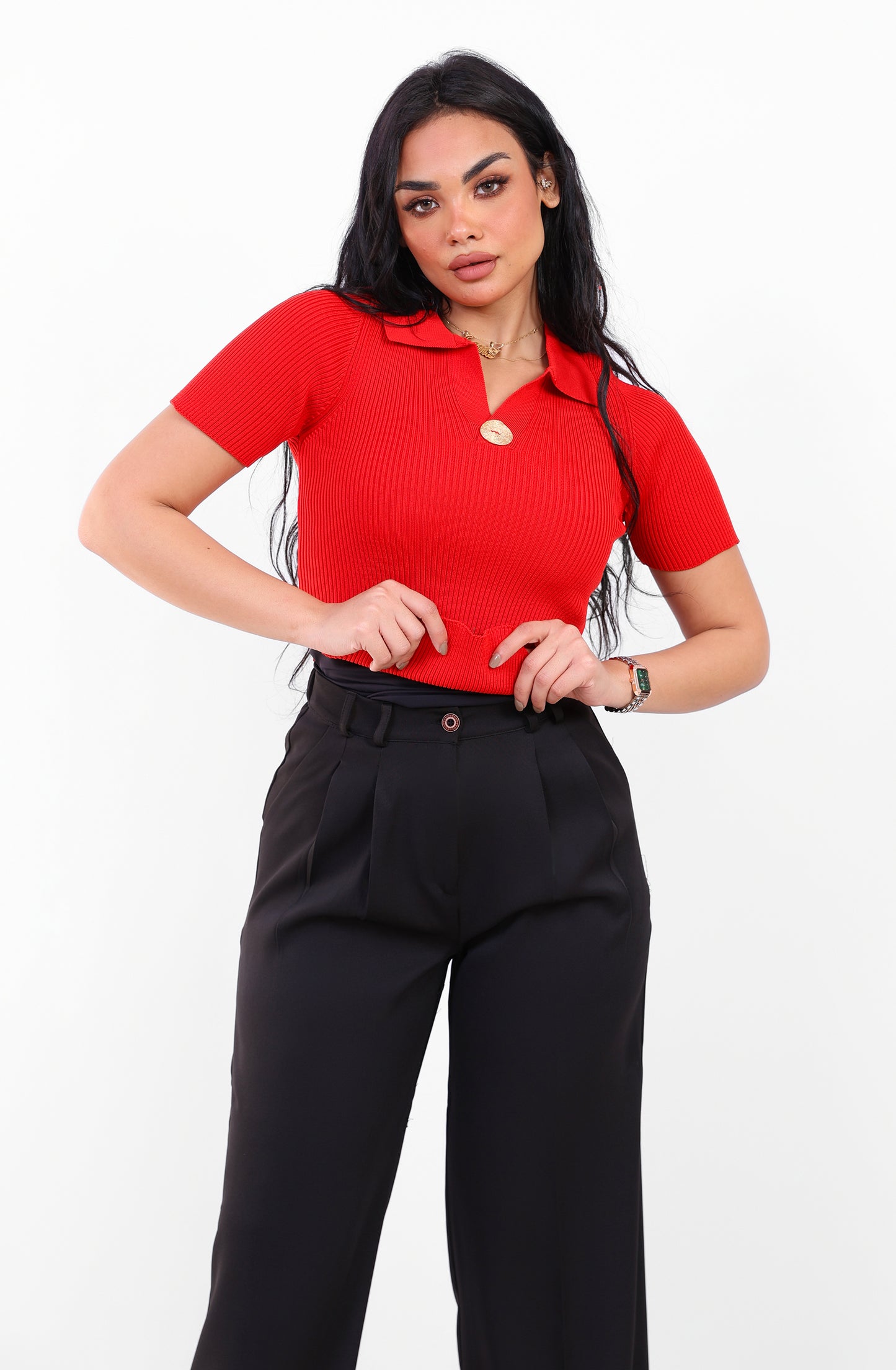 Knit_Fitted_Top_Red