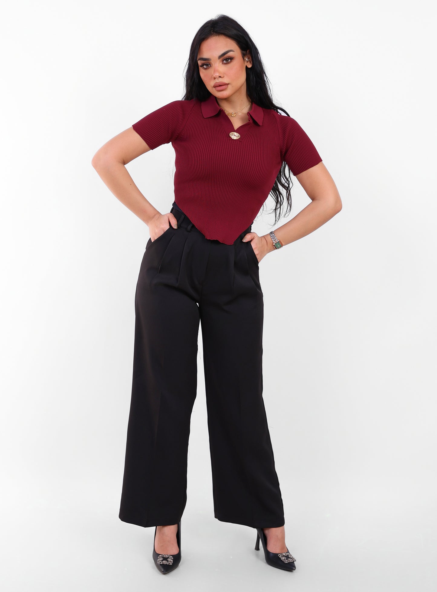 Knit_Fitted_Top_Burgundy