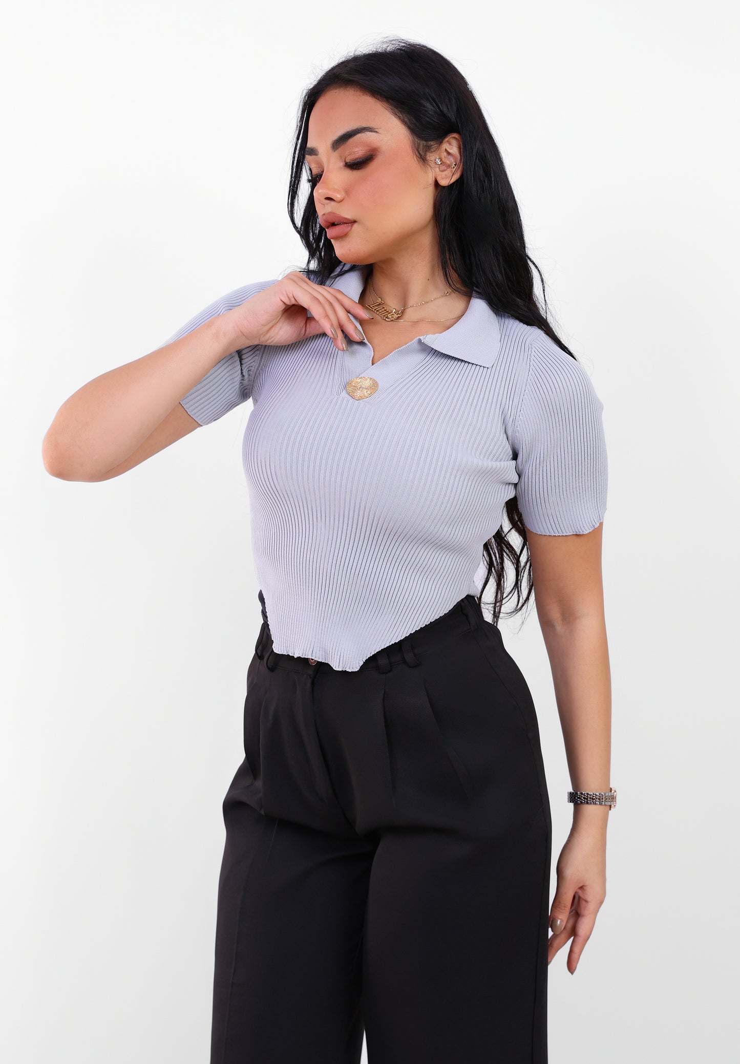 Knit_Fitted_Top_Gray