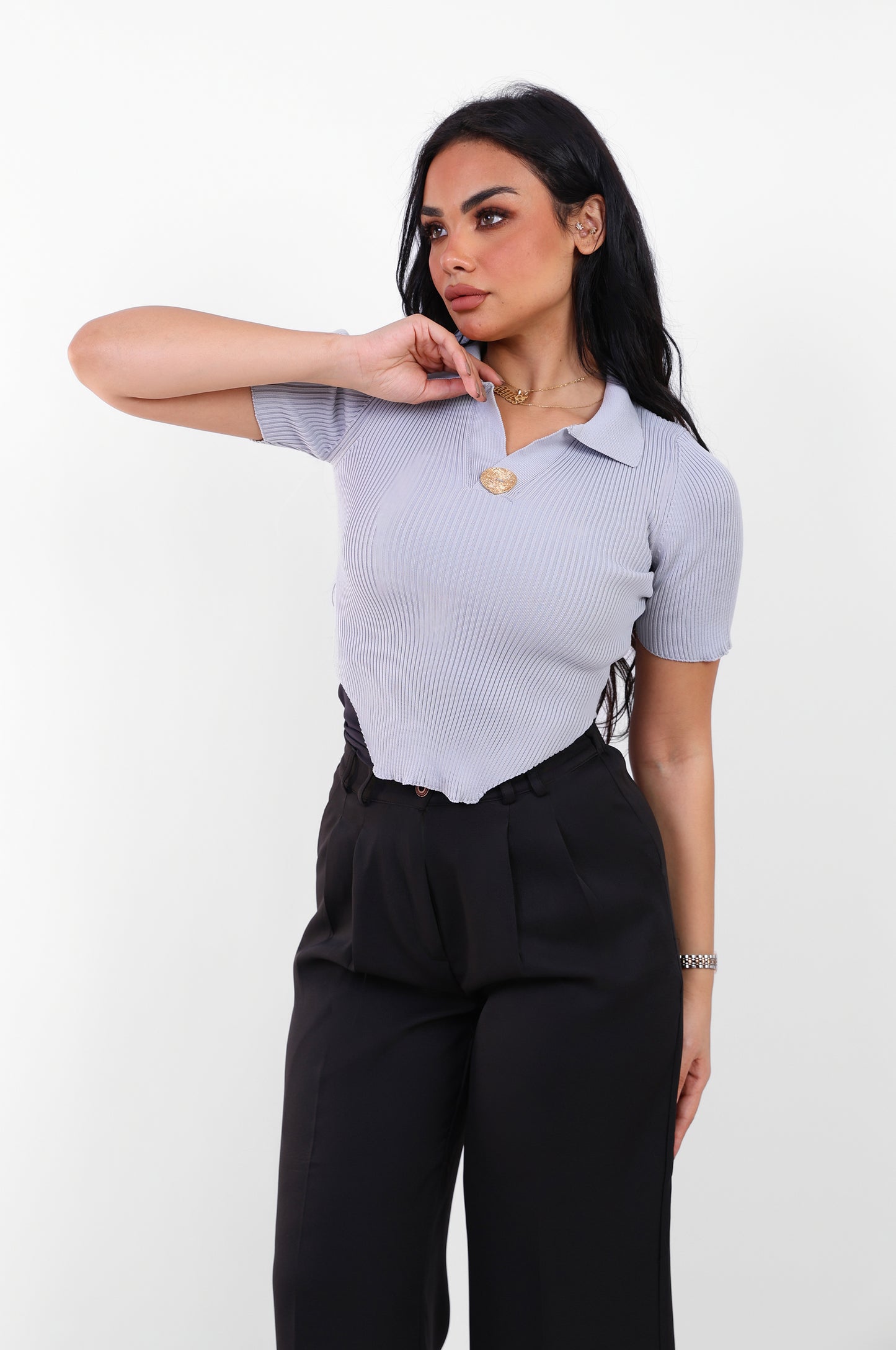 Knit_Fitted_Top_Gray