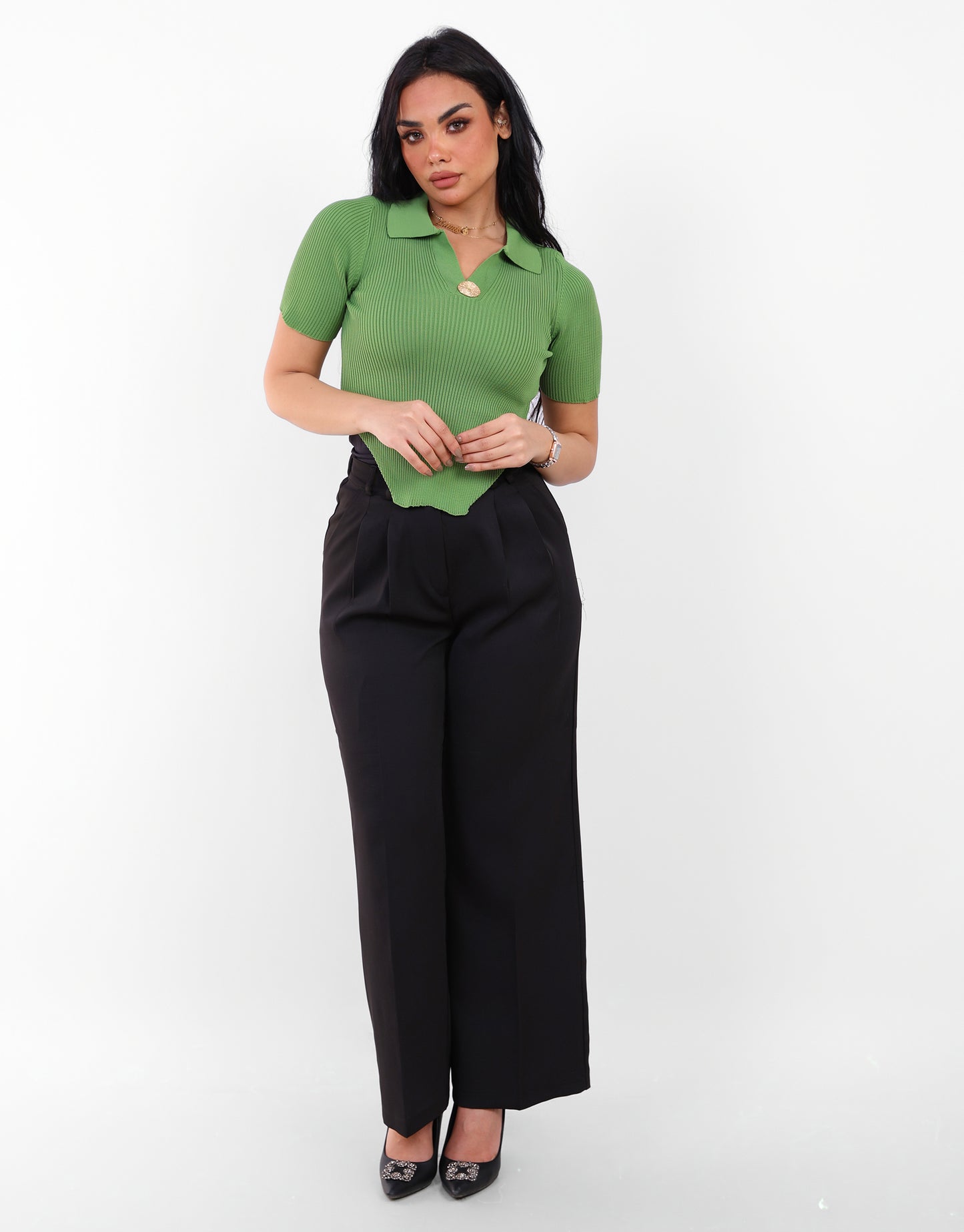 Knit_Fitted_Top_Green