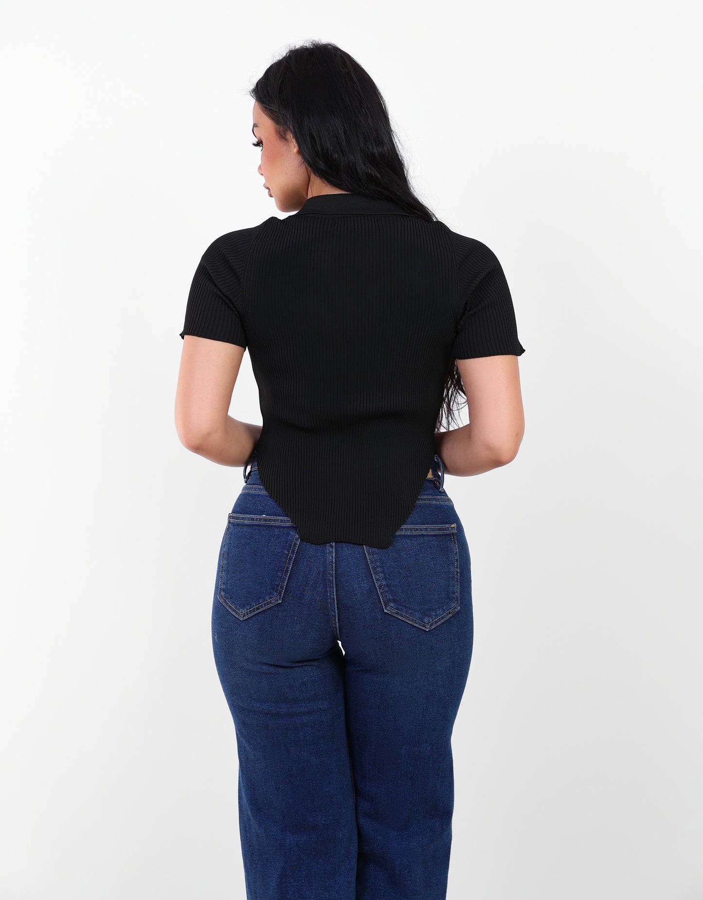 Knit Fitted Top Black