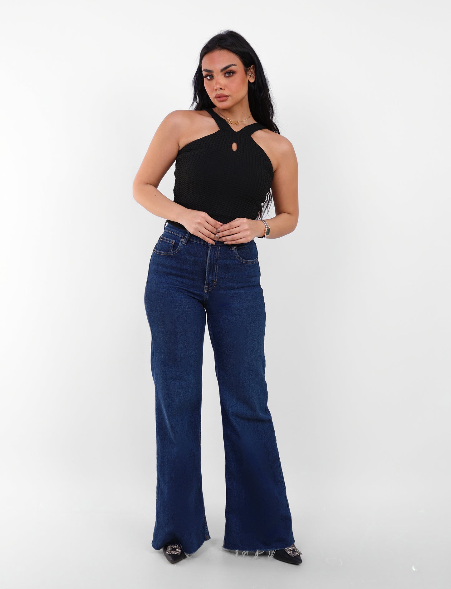 Knit Halter Top Black