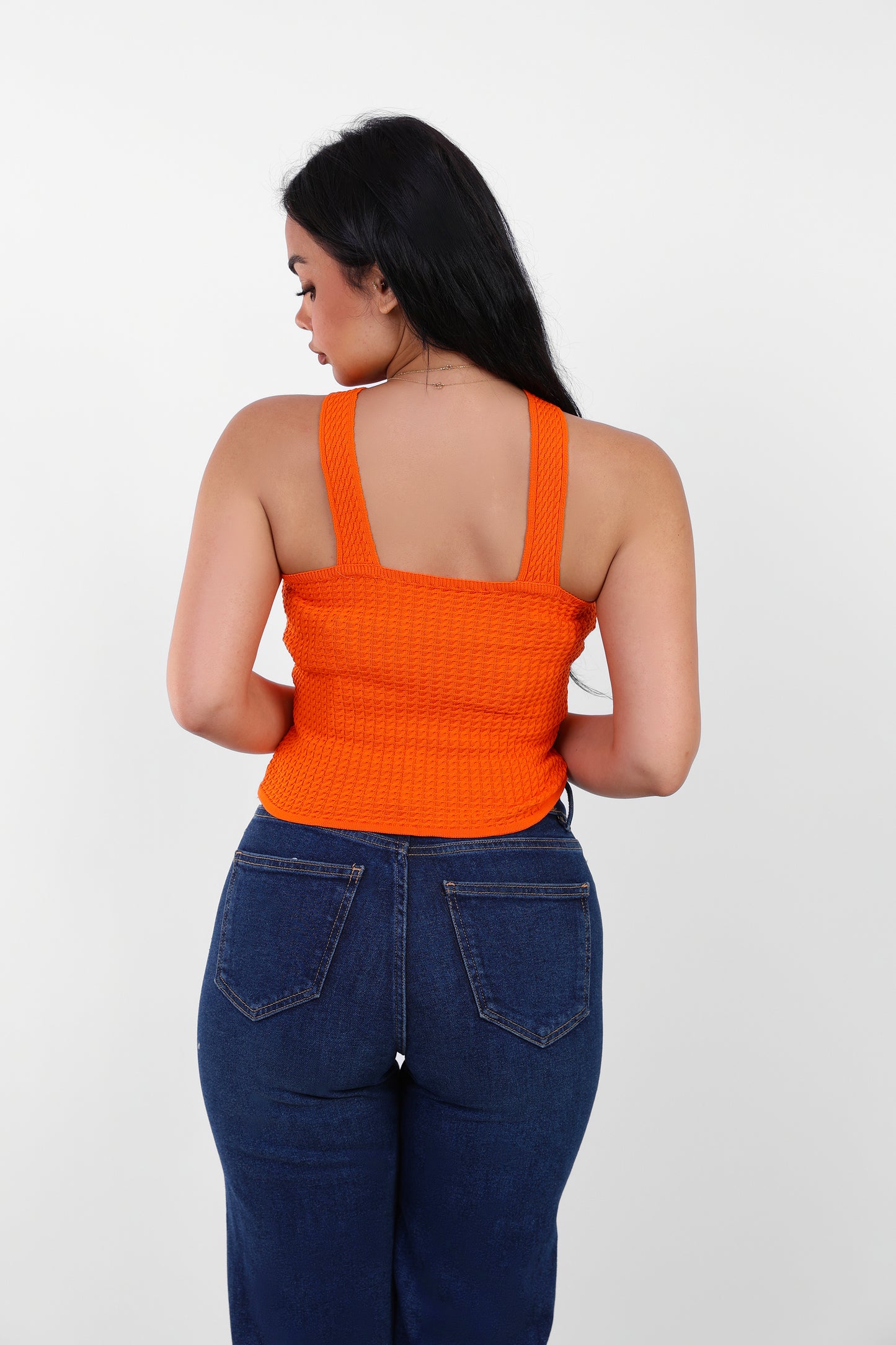 Knit Halter Top Orange