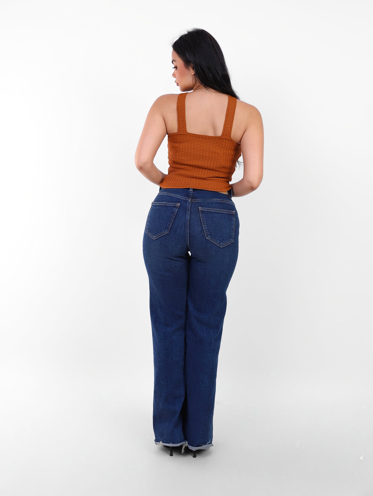 Knit Halter Top Brown