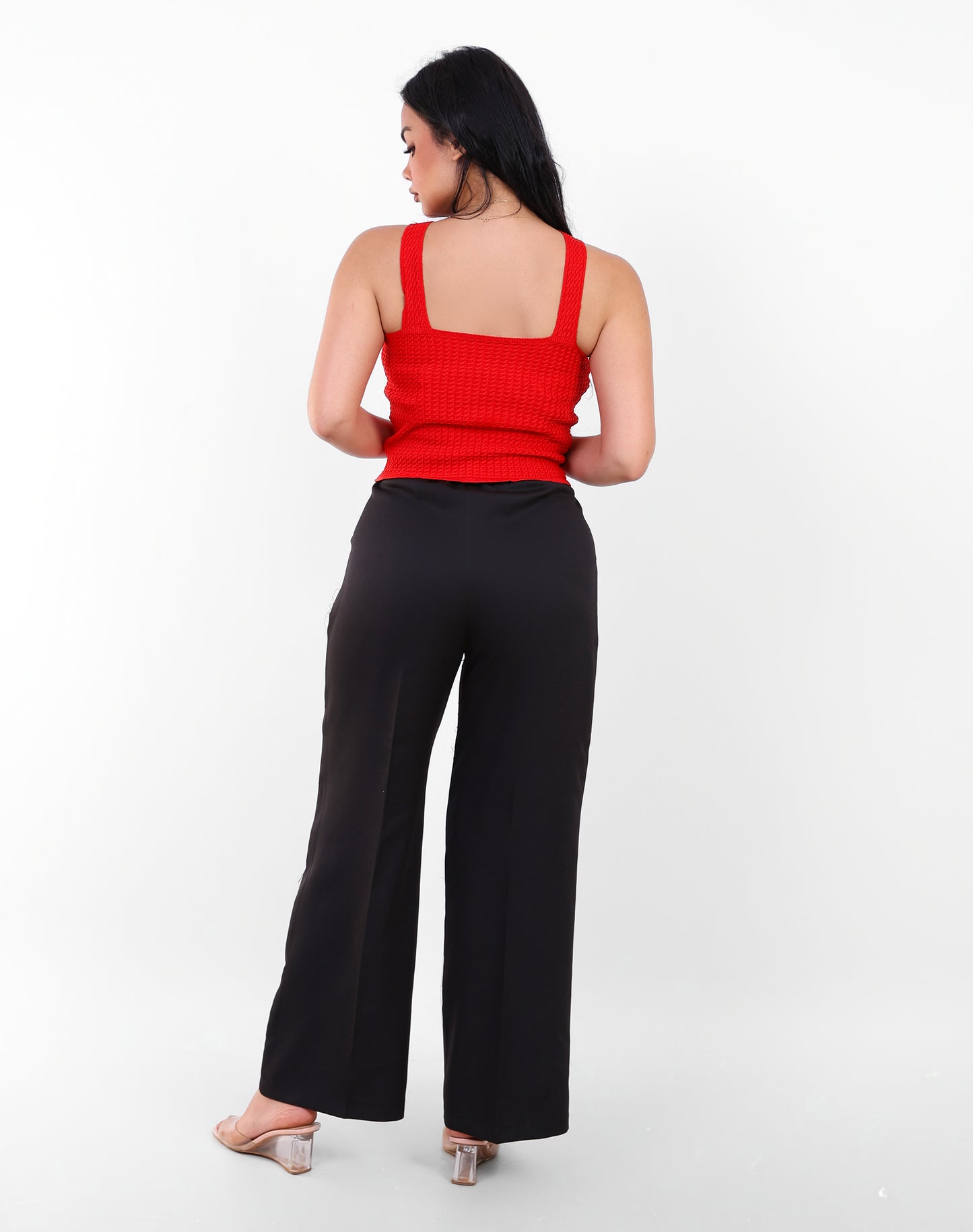 Knit Halter Top Red