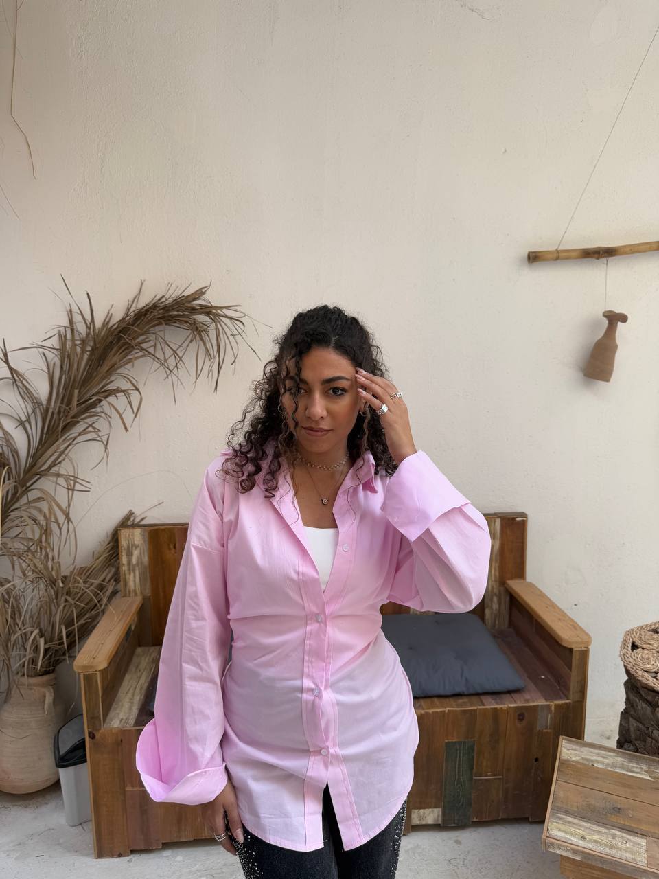 BOW SHIRT PINK