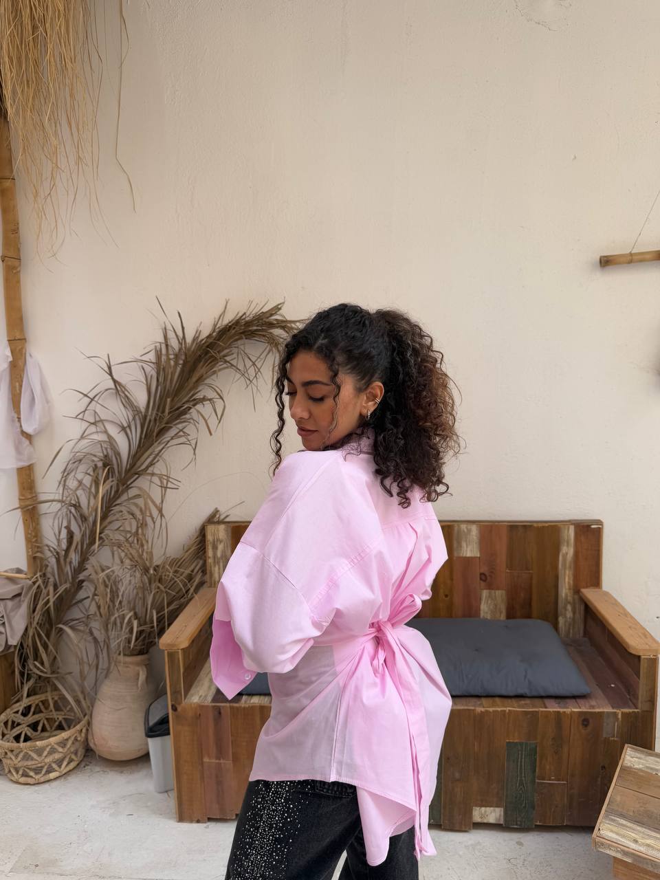 BOW SHIRT PINK