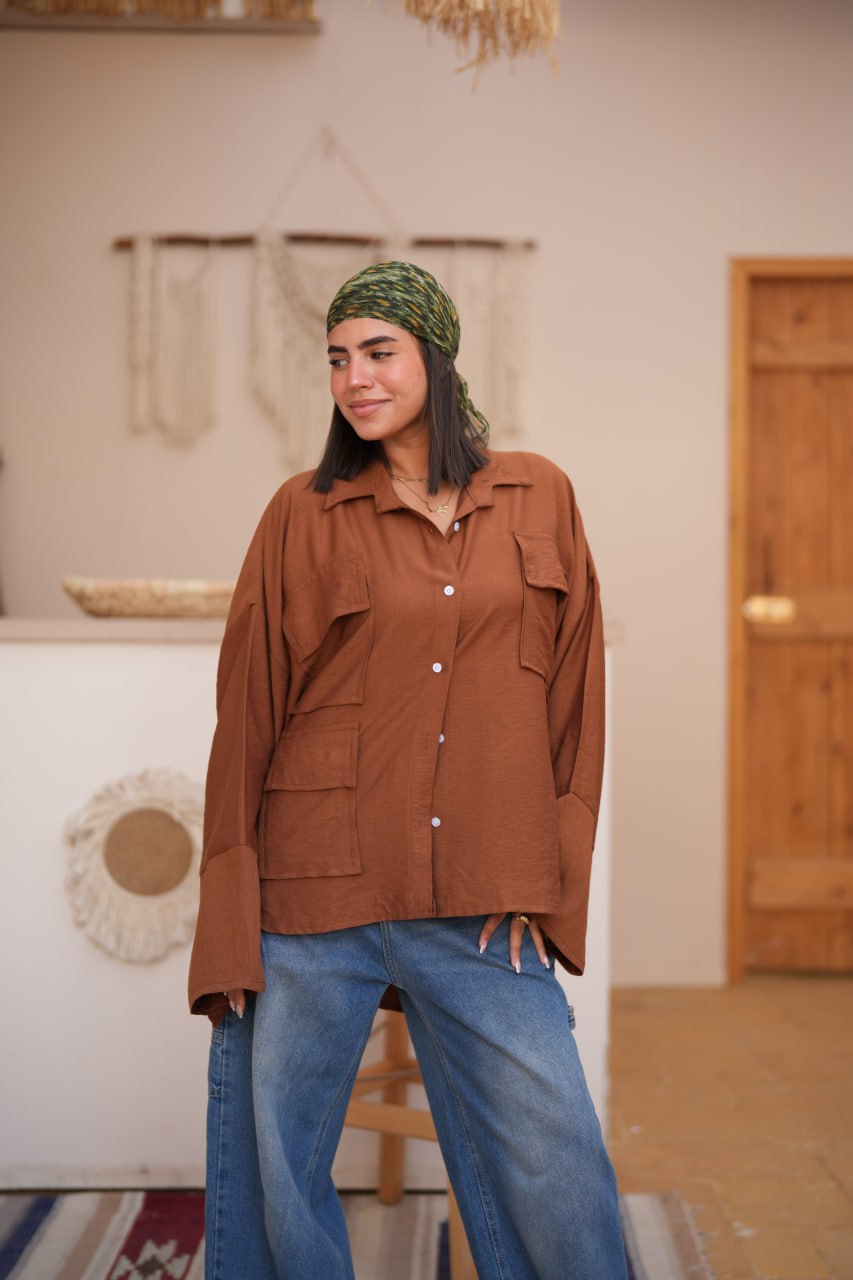 URBAN LOOSE SHIRT BROWN