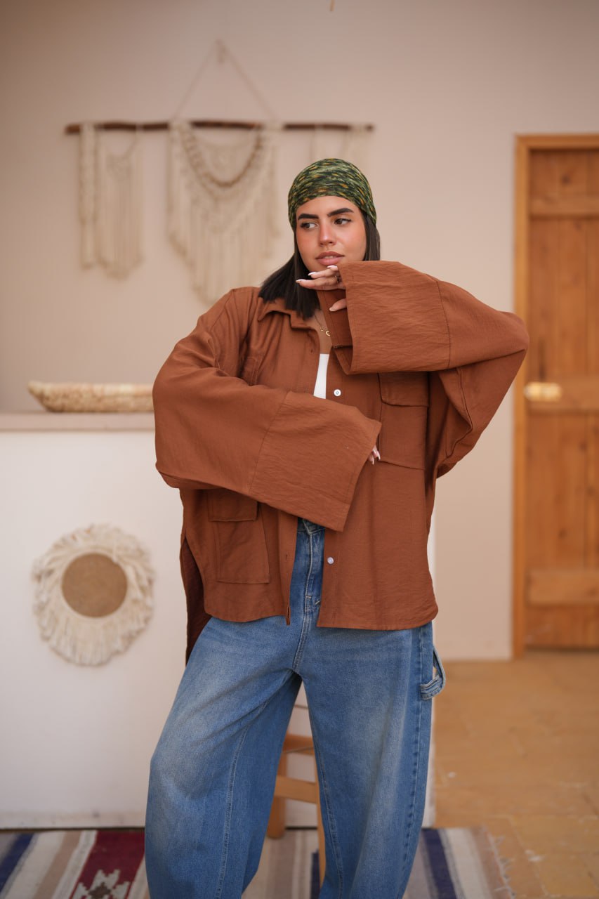 URBAN LOOSE SHIRT BROWN