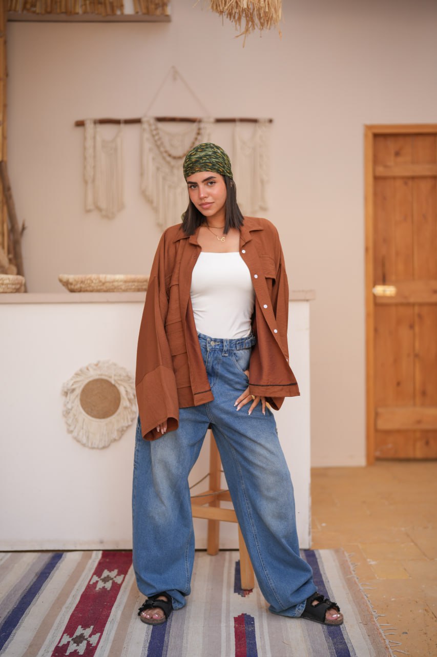URBAN LOOSE SHIRT BROWN