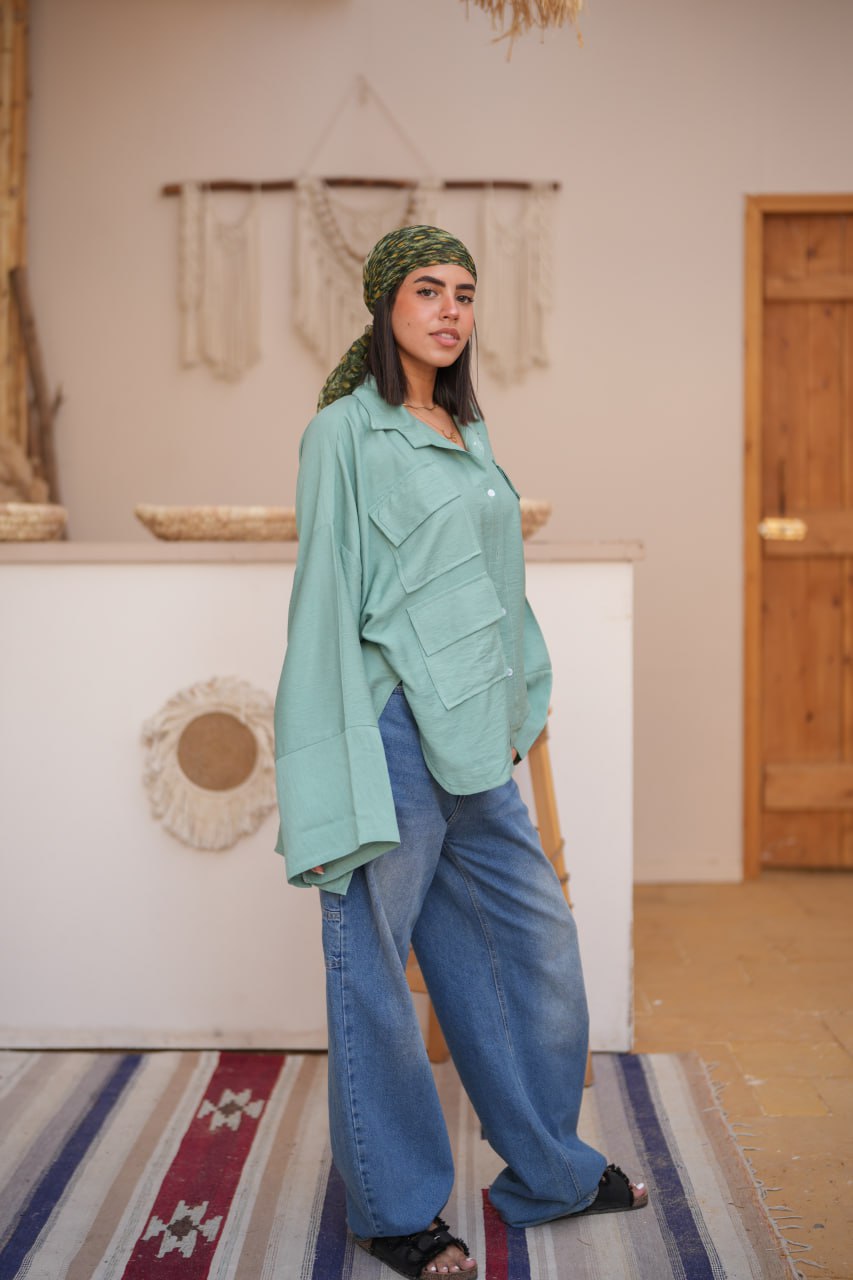 URBAN LOOSE SHIRT MINT GREEN
