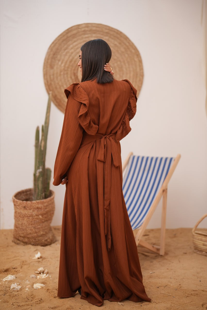 BRIGHT BLOOM DRESS BROWN