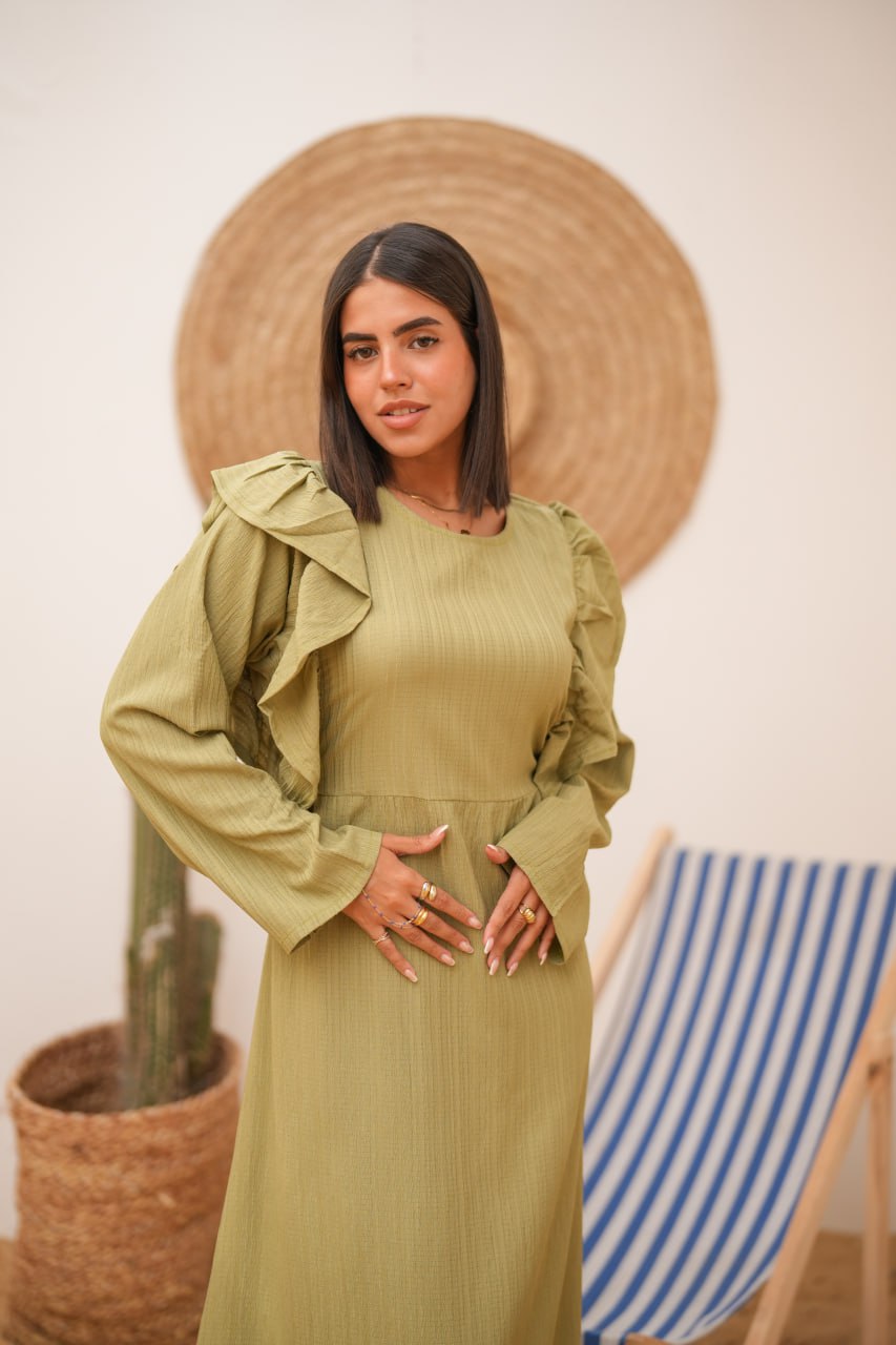 BRIGHT BLOOM DRESS OLIVE