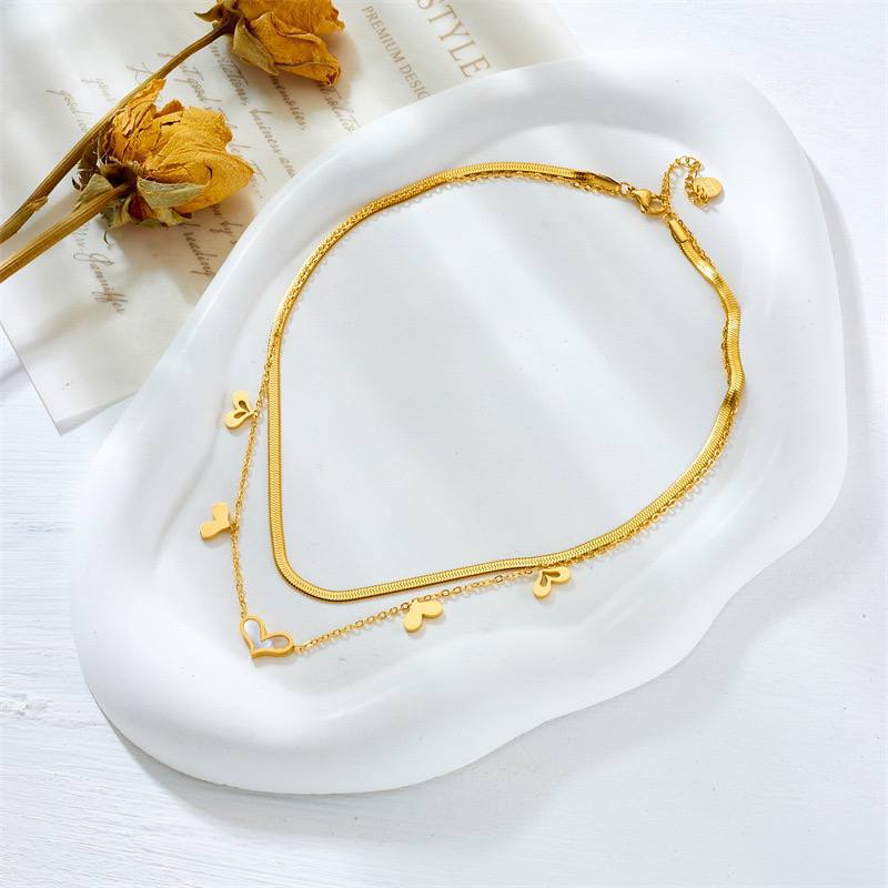 2 LYRES HEART NECKLACE