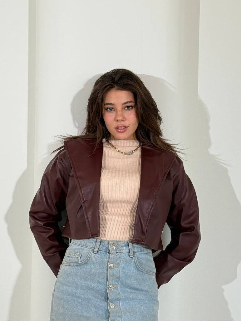 CROPPED LEATHER JACKET