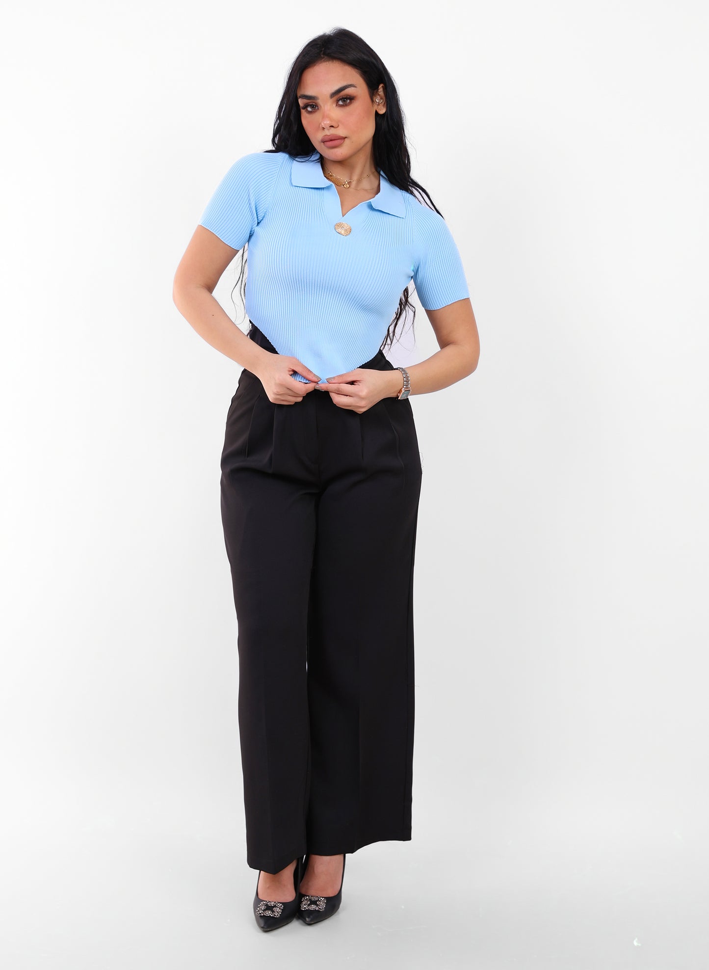 Knit_Fitted_Top_Coffee_Baby_Blue