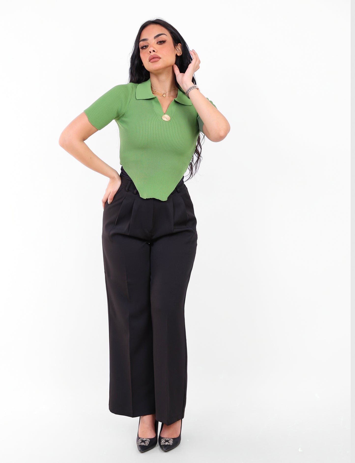 Knit_Fitted_Top_Green