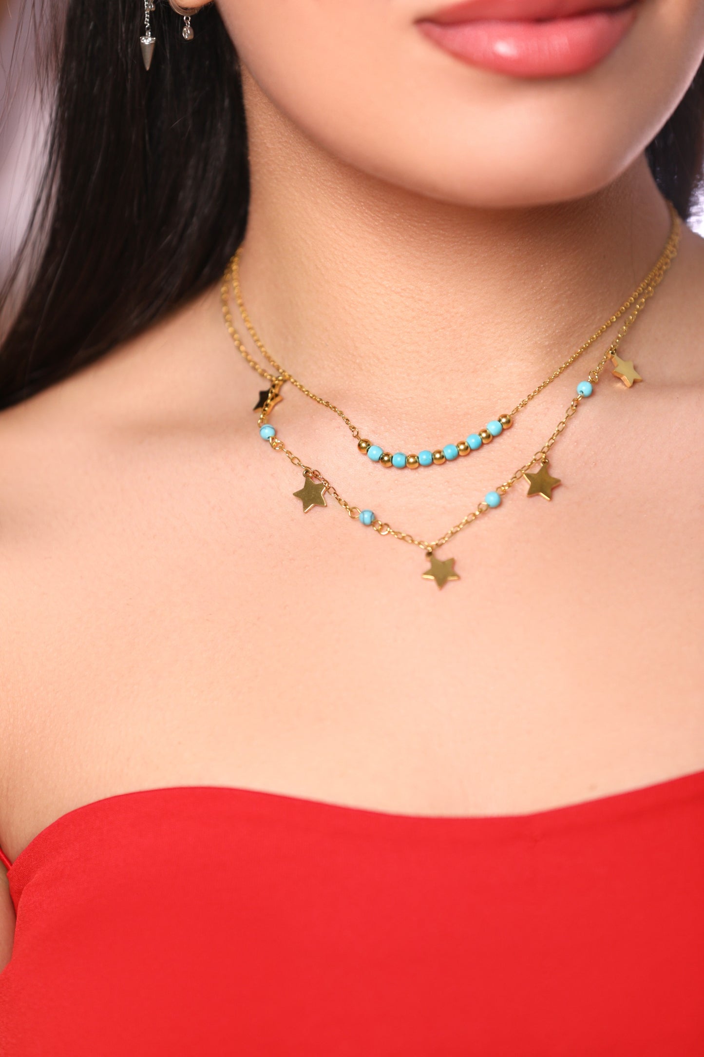 Emerald star necklace