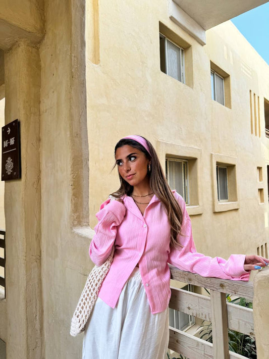 CRINKLE SHIRT PINK