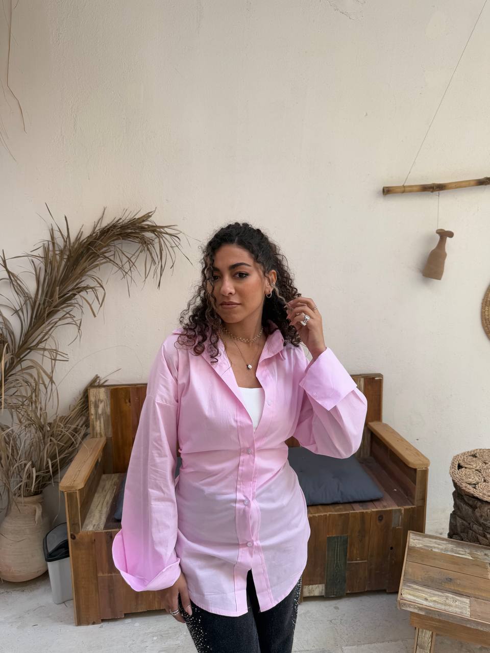 BOW SHIRT PINK