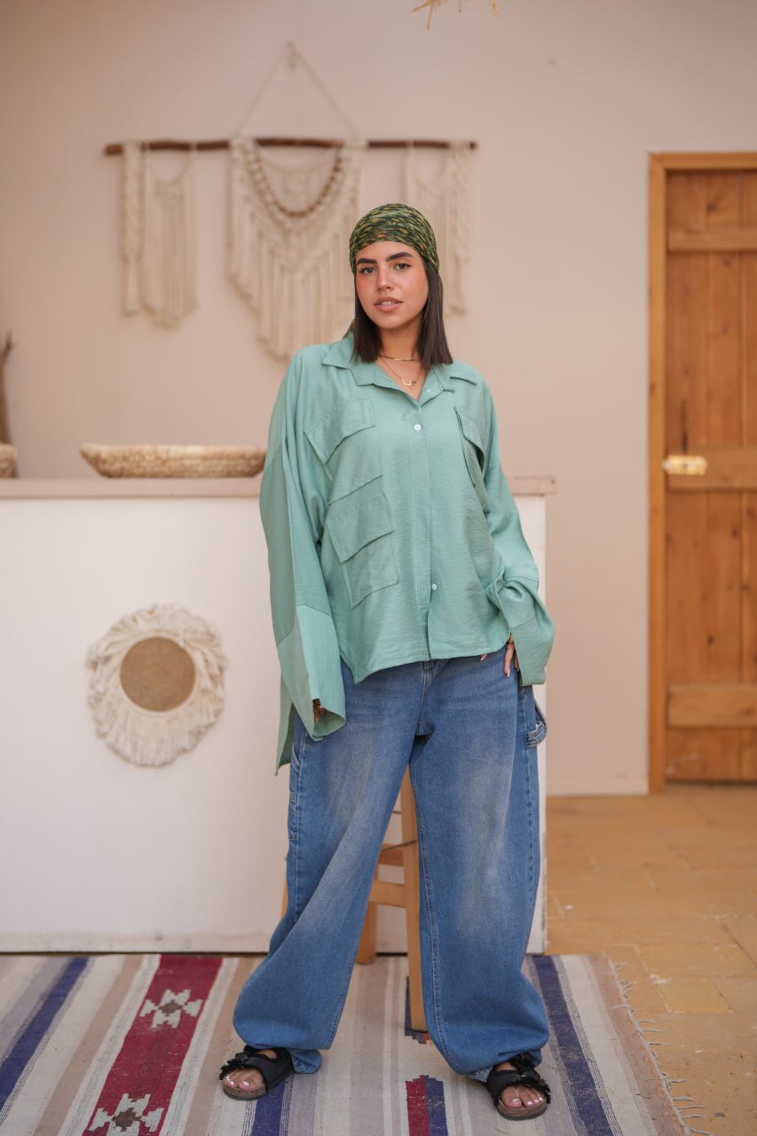 URBAN LOOSE SHIRT MINT GREEN