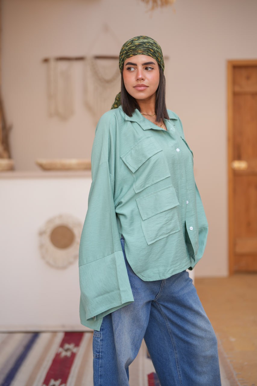 URBAN LOOSE SHIRT MINT GREEN