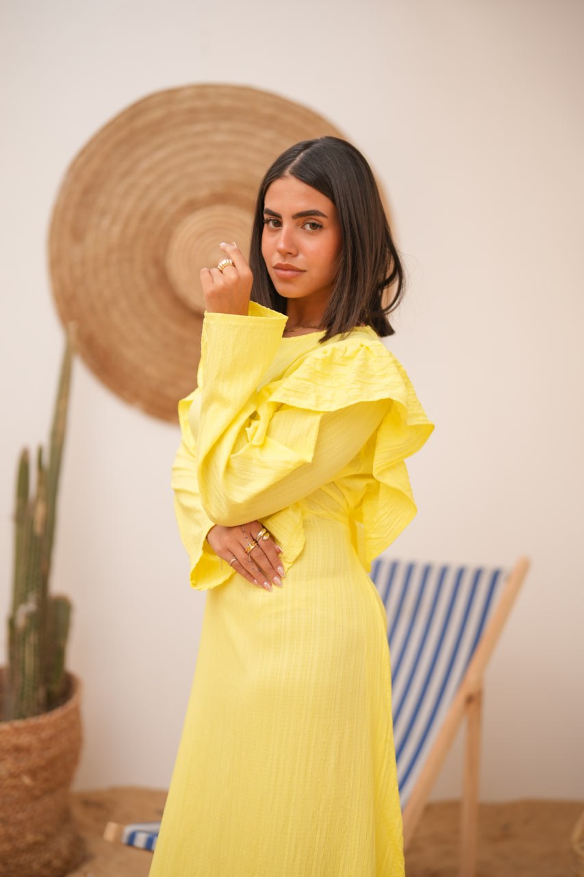 BRIGHT BLOOM DRESS YELLOW