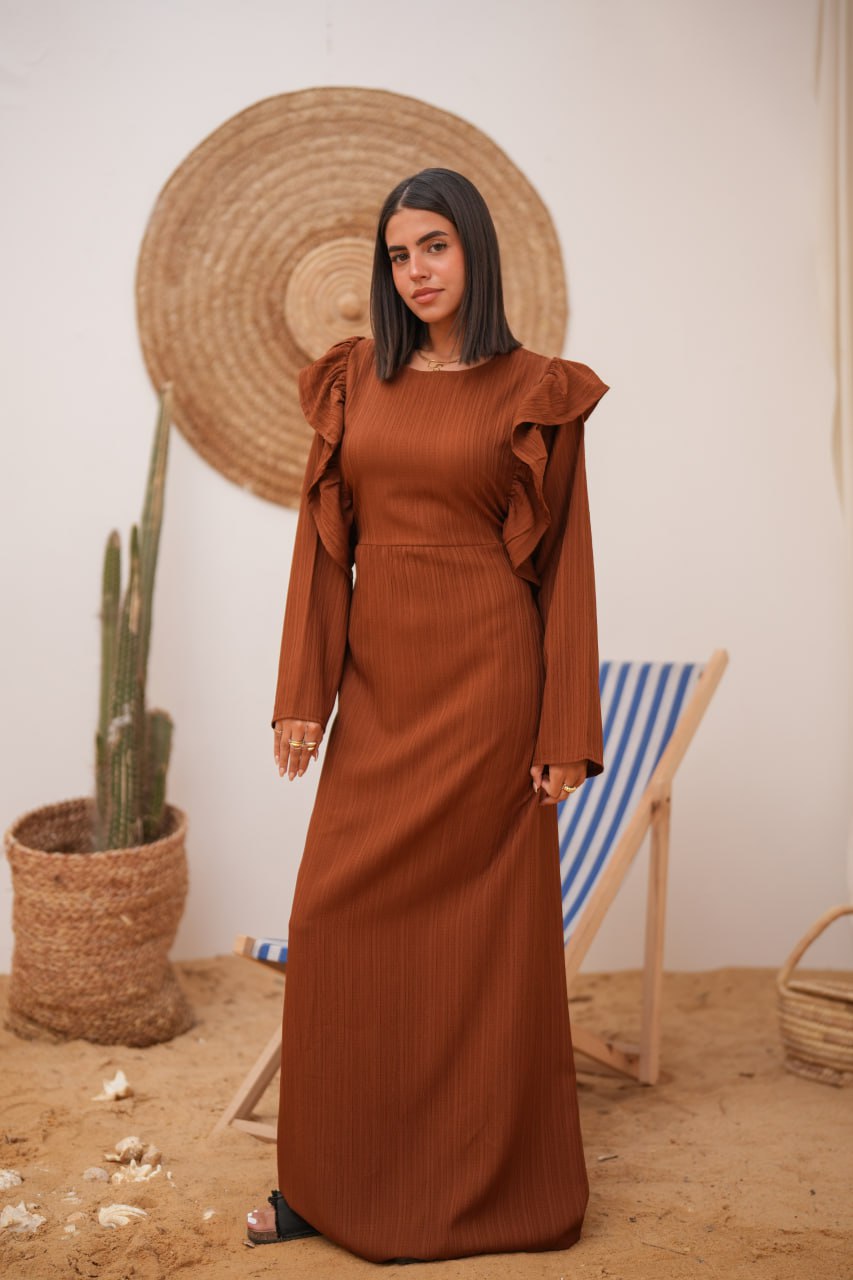 BRIGHT BLOOM DRESS BROWN