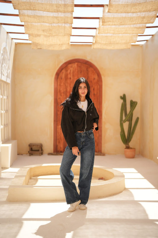 SUEDE SWEATER