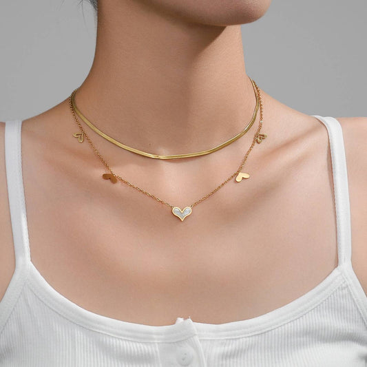 2 LYRES HEART NECKLACE