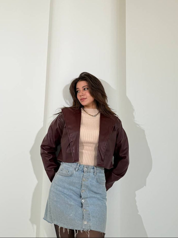 CROPPED LEATHER JACKET
