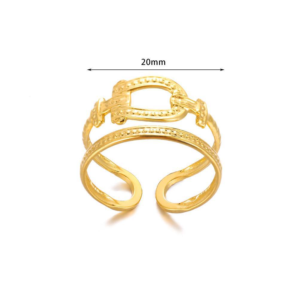 Golden Double link Ring