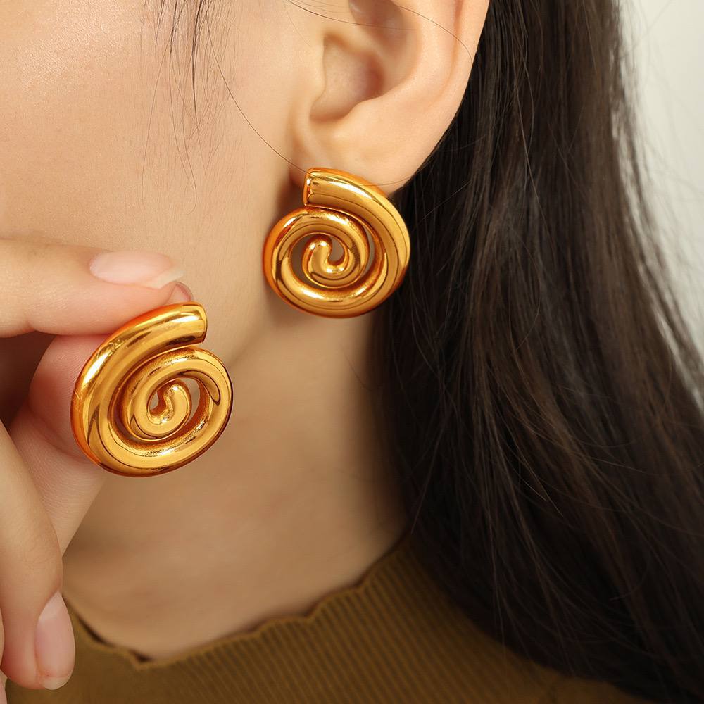 Spiral Gold Earrings