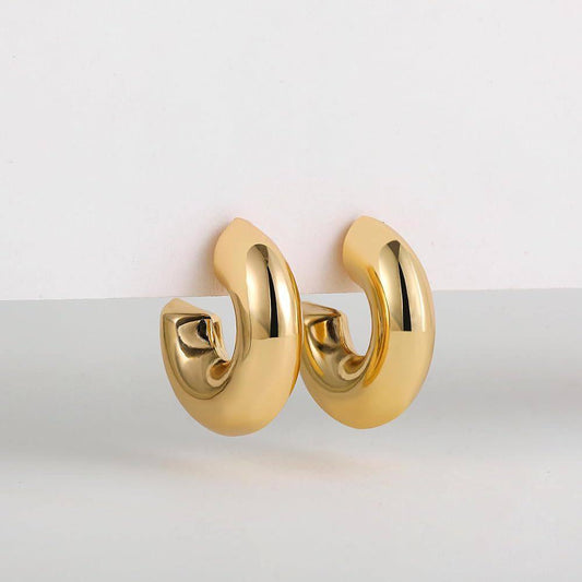 C Shape Hoop Earrings