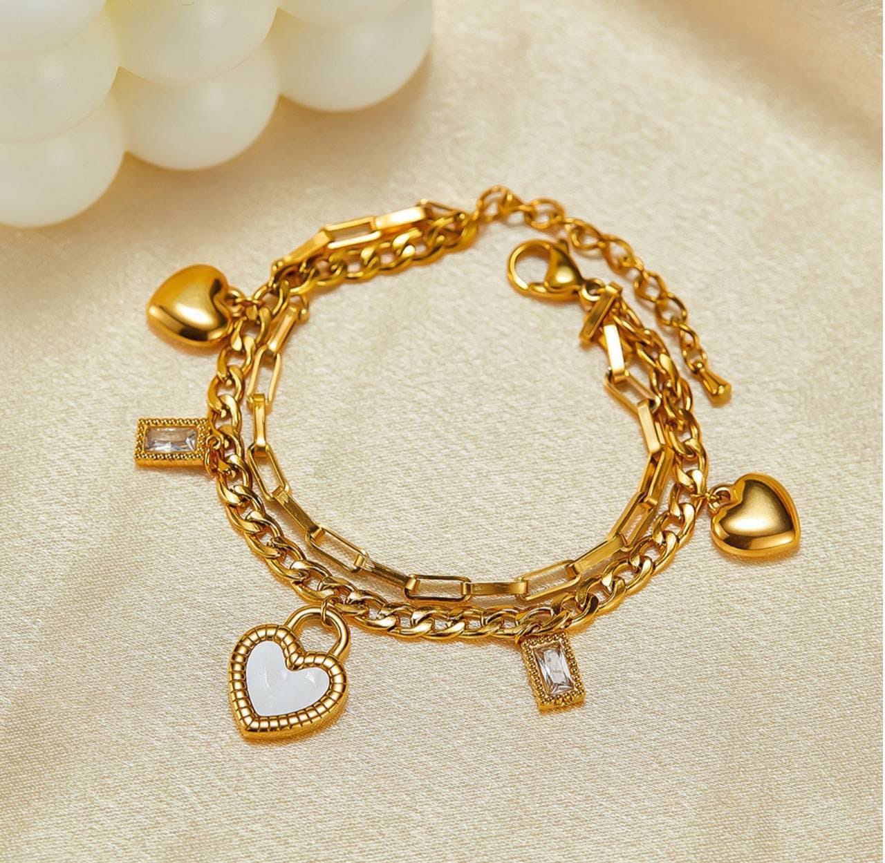 Double Heart Layer Bracelet