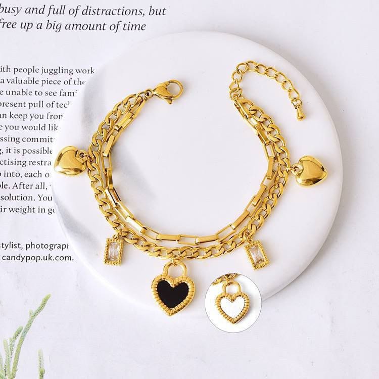 Double Heart Layer Bracelet