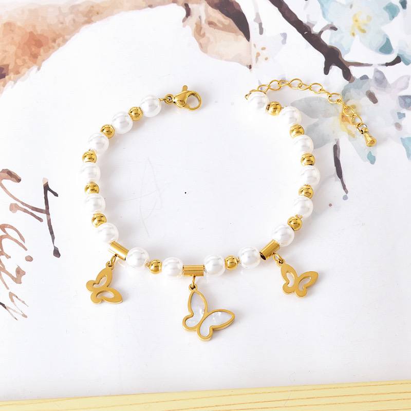 Enchanted Pearl Butterfly Bracelet