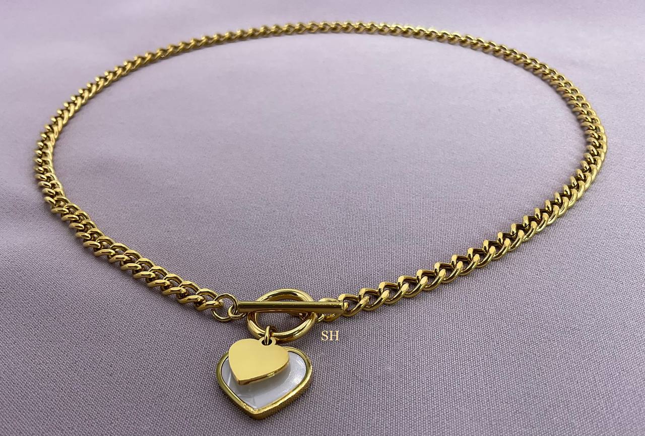 Heart Pendant Hip Hop Gold Heart