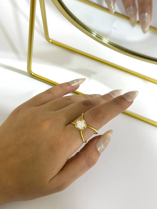 White Flowery Ring