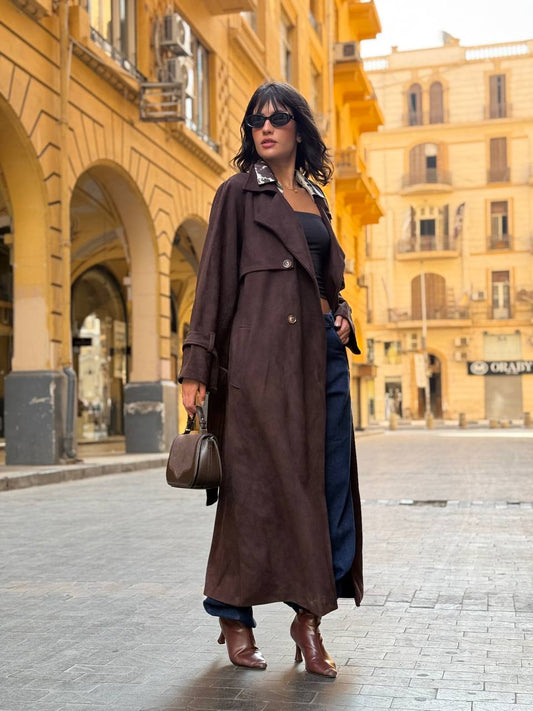 SUEDE LONG COAT