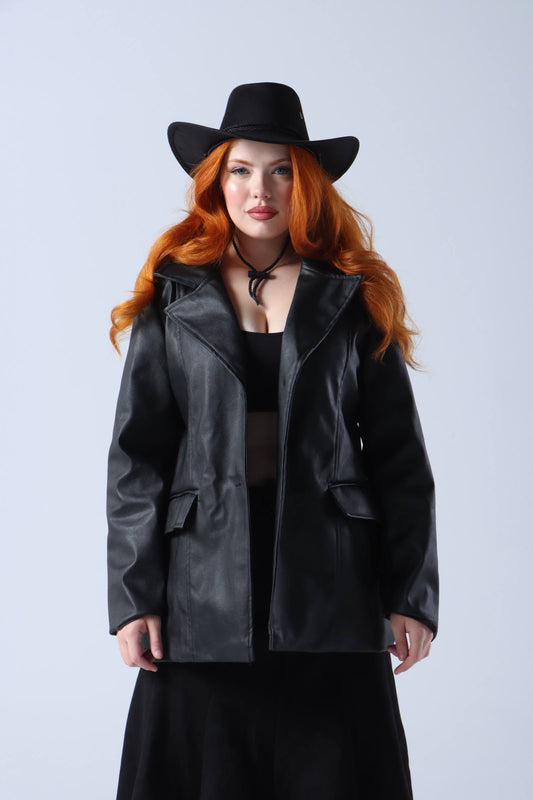 LEATHER BLAZER