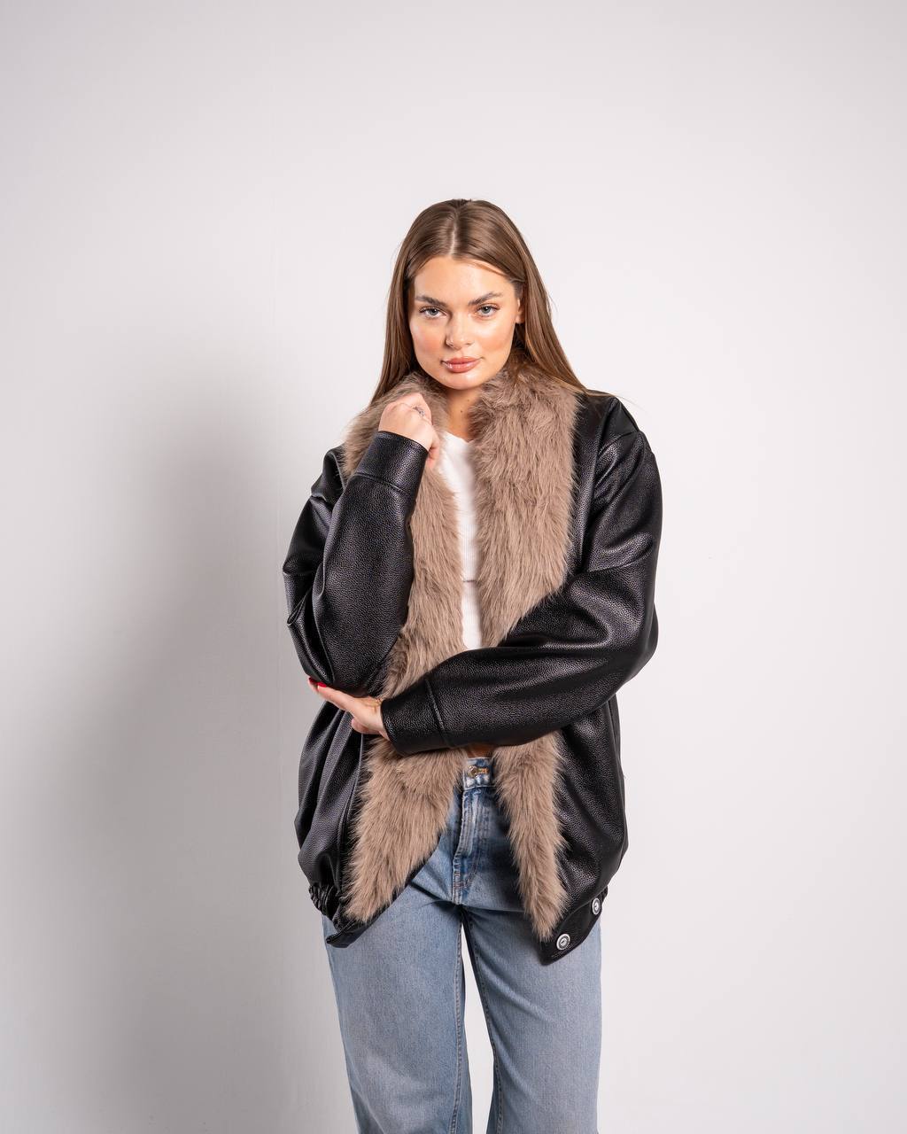 OV FUR LEATHER JACKET